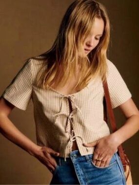 Sezane Kairo Shirt Yellow Gingham